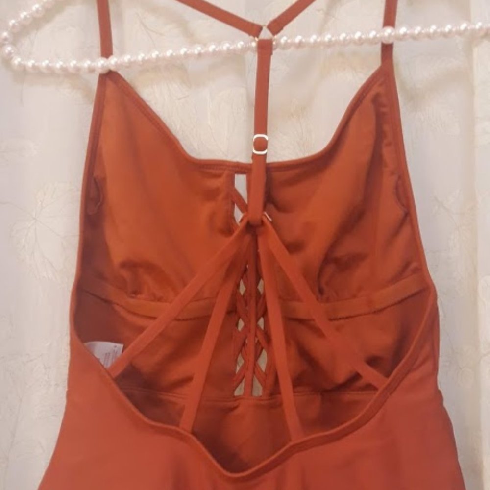 Xhilaration Burnt Orange One Piece Bathing Suit - Picture 4 of 6